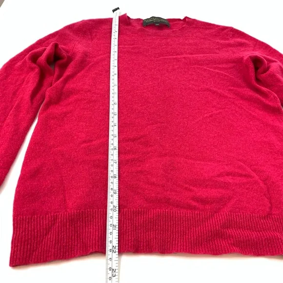 Cashmere Sweater Fushia Pink Sz Small Hudson’s Bay Crew Neck Quiet Luxury Soft - Picture 6 of 11